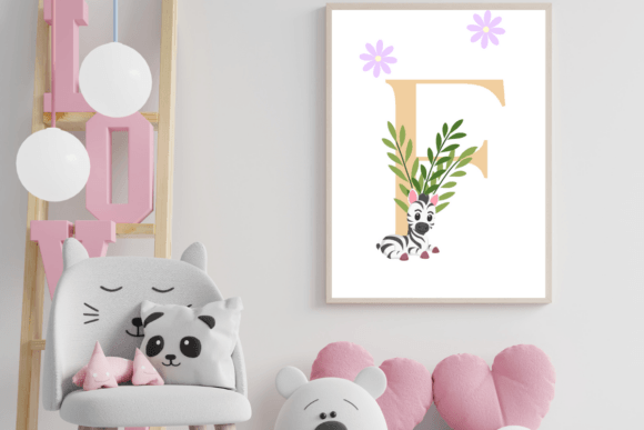 Charming Decorative Letter F with Animal Wall Art