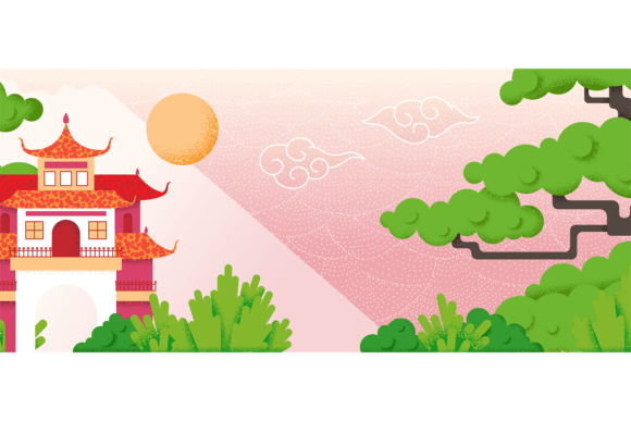 Chinese Banner Background. Decorative As: A Designer's Guide