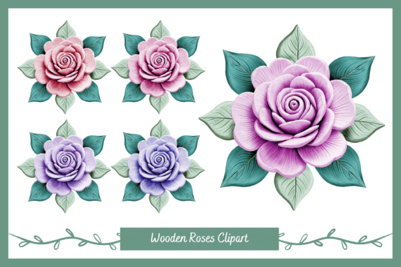 Decorative Wooden Rose Clipart: Adding Natural Texture to Your Designs