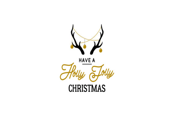 Deer Horns with Decorative Garlands: A Festive Display Font