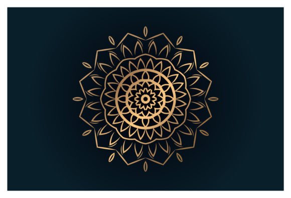 Golden Floral Star Mandala Decorative: Infusing Projects with Ornate Elegance