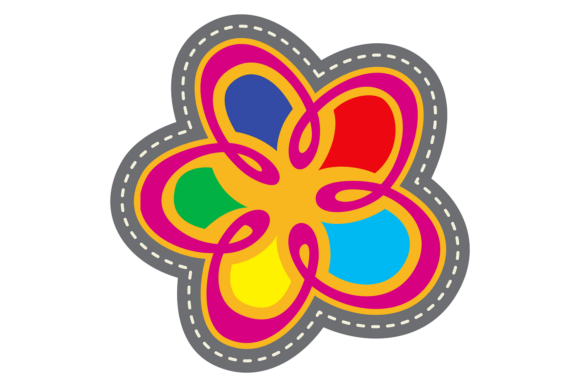 Hippie Flower Fabric Patch: A Decorative Typeface for Creative Brands
