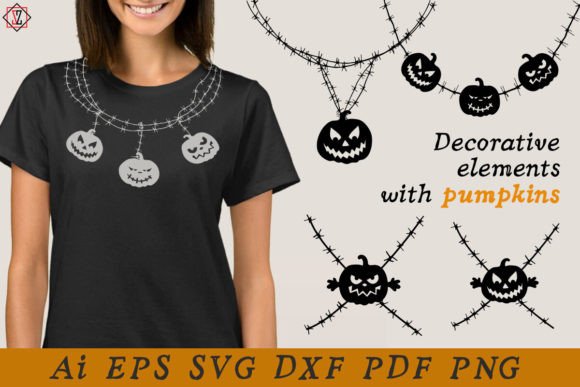 Spooky & Stylish: Decorative Elements with Pumpkins for Halloween