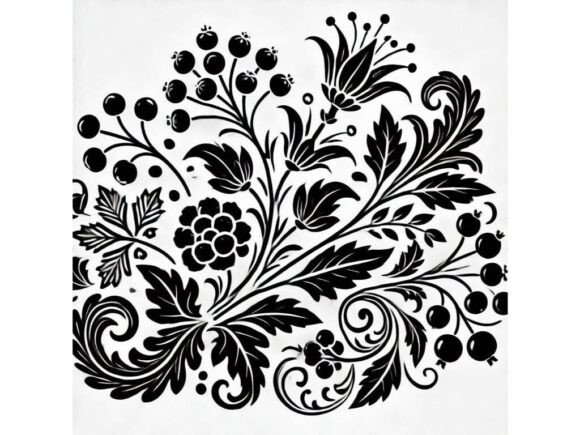 Styling Your Brand with Decorative Floral and Berry Silhouette